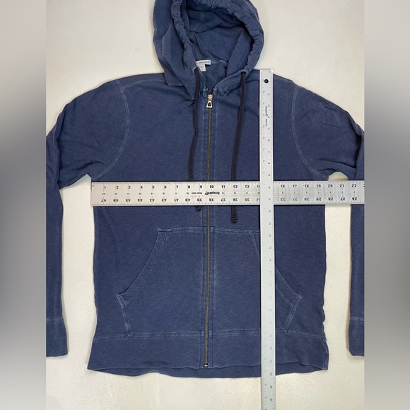 James Perse Full Zip French Terry Hoodie Men Size 1 Small Blue MXA2130 - Picture 7 of 7